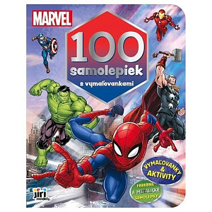 100 samolepiek s maľovankami Marvel