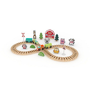 Hrací set s kolejemi Farma 35 ks