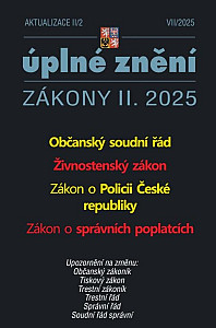 Aktualizace II/2 2025 Občanský soudní řád, Živnostenský zákon, Zákon o Policii České republiky, Zákon o správních poplatcích
