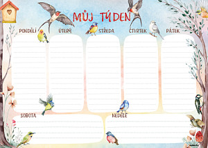 Týdenní plánovač A4 Ptáčci