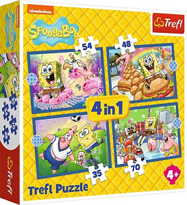 Puzzle SpongeBobův život 4v1