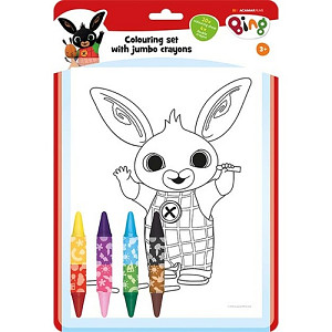 Omalovánkový set s oboustrannými voskovkami Bing