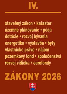 Zákony IV/2026 – stavebné zákony a predpisy