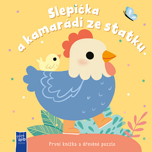 První knížka a dřevěné puzzle Slepička a kamarádi ze statku