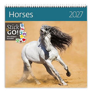 Kalendář Horses 2027 - nástěnný kalendář