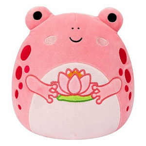 Squishmallows Růžová žába s leknínem Lonina