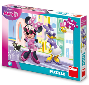 Puzzle 100XL Minnie a Daisy ve městě