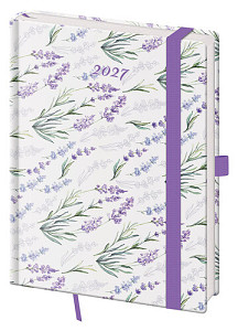 Týdenní diář 2027 B6 Vario Lavender s gumičkou