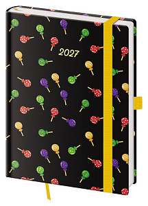Týdenní diář 2027 B6 Vario Lollipop s gumičkou