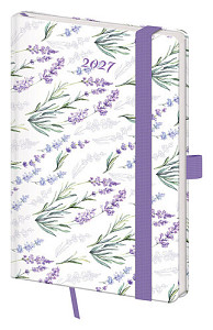 Kapesní diář 2027 A6 Vario Lavender s gumičkou