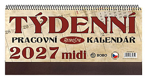 Pracovní kalendář 2027 RETRO MIDI - stolní kalendář