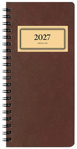 Diář 2027 týdenní na výšku RETRO, vínový