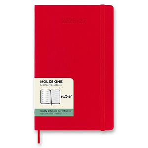 18měsíční diář Moleskine 2026-27 - měkké desky, L, týdenní, červený