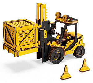 3D Dřevěná mechanická skládačka: Vysokozdvižný vozík