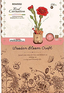 3D Dřevěná skládačka: Červený karafiát