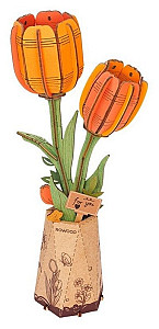 3D Dřevěná skládačka: Oranžový tulipán