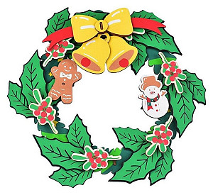 3D Dřevěná skládačka: Vánoční věnec