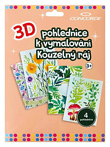 3D pohlednice k vymalování Kouzelný ráj