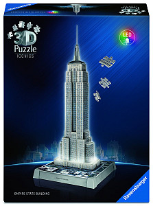 3D Puzzle Iconics: Empire State Building (Noční edice) 216 dílků