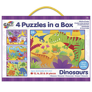4 Puzzle v krabici - Dinosauři