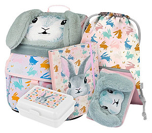 5 SET Zippy Bunny: aktovka, penál, sáček, desky, box