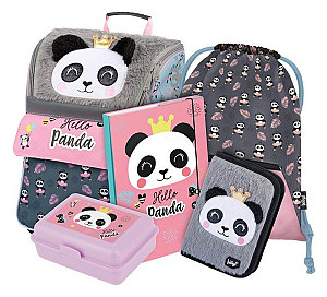 5 SET Zippy Panda: aktovka, penál, sáček, desky, box