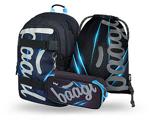 BAAGL 3 SET Skate Bluelight: batoh, penál, sáček
