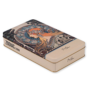 Plechová dóza Alfons Mucha - Zodiak, 24 × 14 × 4 cm