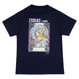 Tričko Alfons Mucha - Zodiac černé S