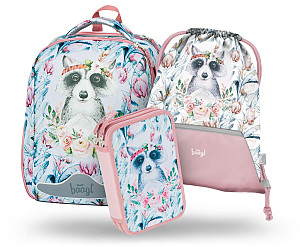 BAAGL 3 SET Shelly Mýval: aktovka, penál, sáček