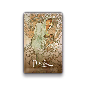 Magnet Alfons Mucha – Zima, 54 × 85 mm