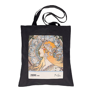 Plátěná taška Alfons Mucha – Zodiak, černá