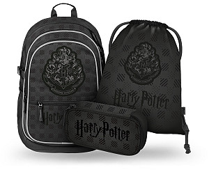 BAAGL SET 3 Core Harry Potter Bradavice černý: batoh, penál, sáček