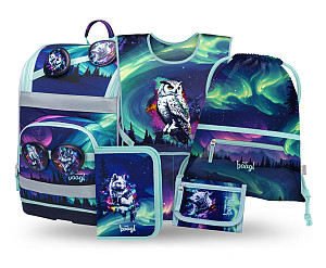 BAAGL SET 5 Zippy Plus Aurora: aktovka, penál, sáček, zástěra, peněženka GRS