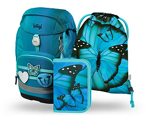 BAAGL SET 3 Airy Plus Butterfly: batoh, penál, sáček