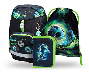 BAAGL SET 3 Airy Plus Fotbal: batoh, penál, sáček