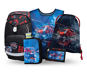 BAAGL SET 5 Airy Plus Záchranáři: batoh, penál, sáček, zástěra, peněženka