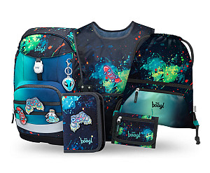 BAAGL SET 5 Airy Plus Chill: batoh, penál, sáček, zástěra, peněženka