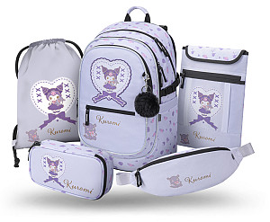 BAAGL SET 5 Core Kuromi Sweet One: batoh, penál, sáček, ledvinka, obal na notebook GRS