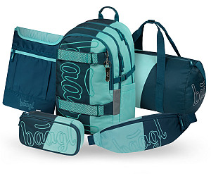 BAAGL SET 5 Skate Petrol: batoh, penál, sportovní taška, ledvinka, obal na notebook GRS