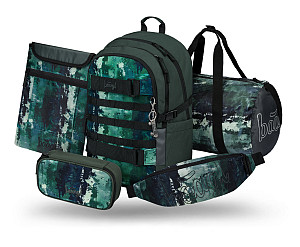 BAAGL SET 5 Skate Forest: batoh, penál, sportovní taška, ledvinka, obal na notebook