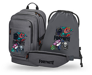BAAGL SET 3 Cubic Fortnite Squad: batoh, sáček, ledvinka GRS