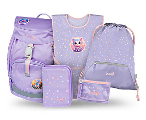 BAAGL SET 5 Airy Mazlíčci: batoh, penál, sáček, zástěra, peněženka