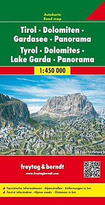 AK 26 Tyrolsko, Dolomity, jezero Garda panorama 1:450 000