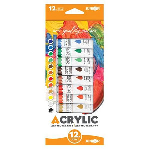 Akrylové barvy/12 odstínů