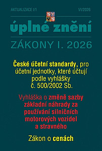 Aktualizace  I/1 2026 České účetní standardy, o cenách