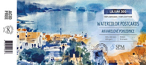 Akvarelová pohlednice Lilium 300 g/m2 (100 % bavlna)