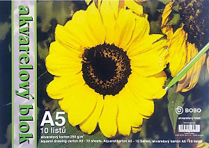 Akvarelový blok A5, čistý, 10 listů