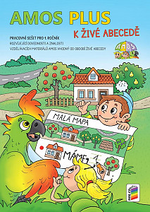 AMOS PLUS K ŽIVÉ ABECEDĚ  se samolepkami (barevný pracovní sešit)