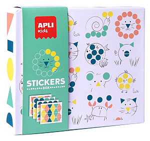 APLI edukační hra se samolepkami - Zvířátka, geometrické tvary